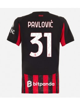 AC Milan Strahinja Pavlovic #31 Replika Hemmakläder Dam 2025-26 Kortärmad